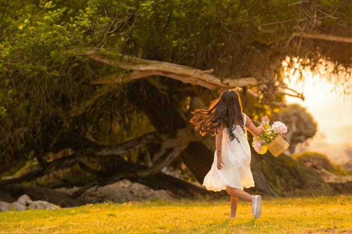 Retrato de novia al atardecer